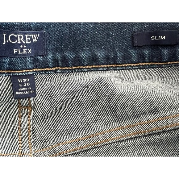 J.Crew Slim Fit Jeans in Signature Flex Dark Blue Mens 33x30 - Picture 8 of 11